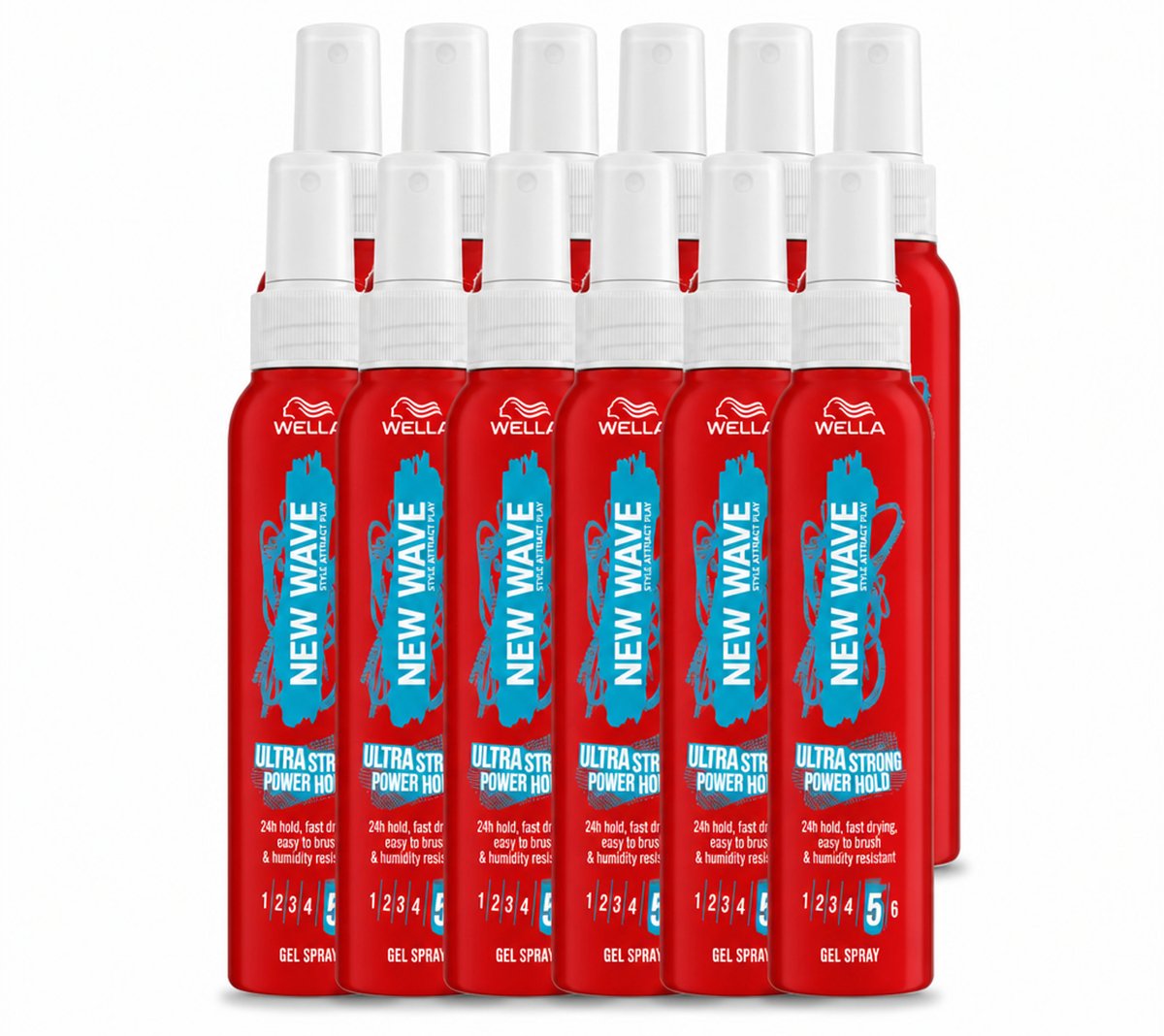 12 x Wella – New Wave Power Hold – Gelspray – 150 ml - Voordeelverpakking - 12 stuks