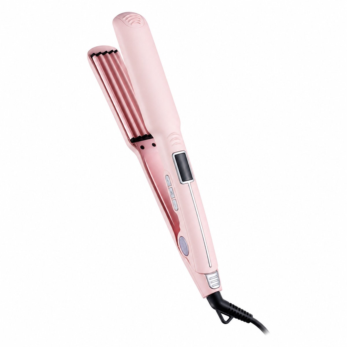 Krultangen - Wafelstijltang voor Haar - Anti-Verbrandings Behuizing - Keramische Wafeltang met LCD Display - 100-230°C Snelle Opwarming - Voor Extra Volume en Retro Wafels - Roze
