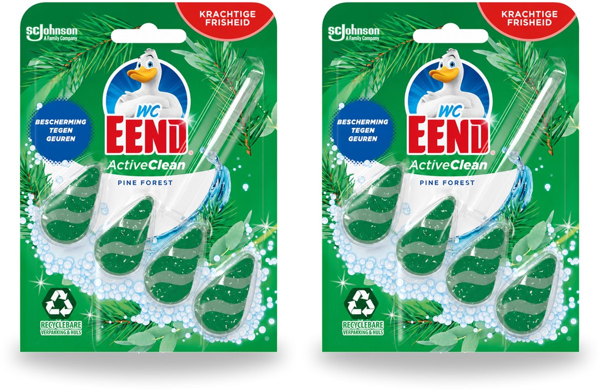 2 x WC Eend - Active Clean Pine Forest - Toiletblok - 1 Toiletblok - Voordeelverpakking - 2 stuks