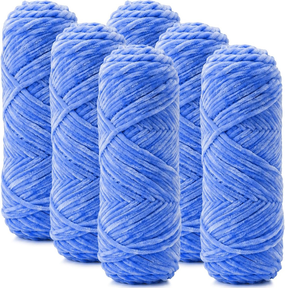 Velvet chenillegaren (koningsblauw)