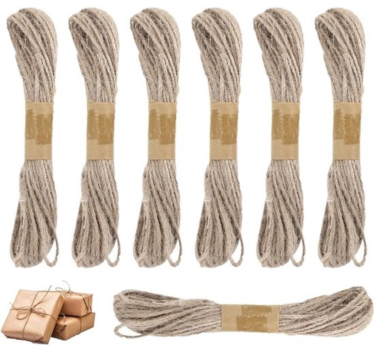 Natuurlijke Jute Touw van 140 m voor Tuin en Ambachten, Cadeauverpakking, Decoratie en Krabpalen voor Katten