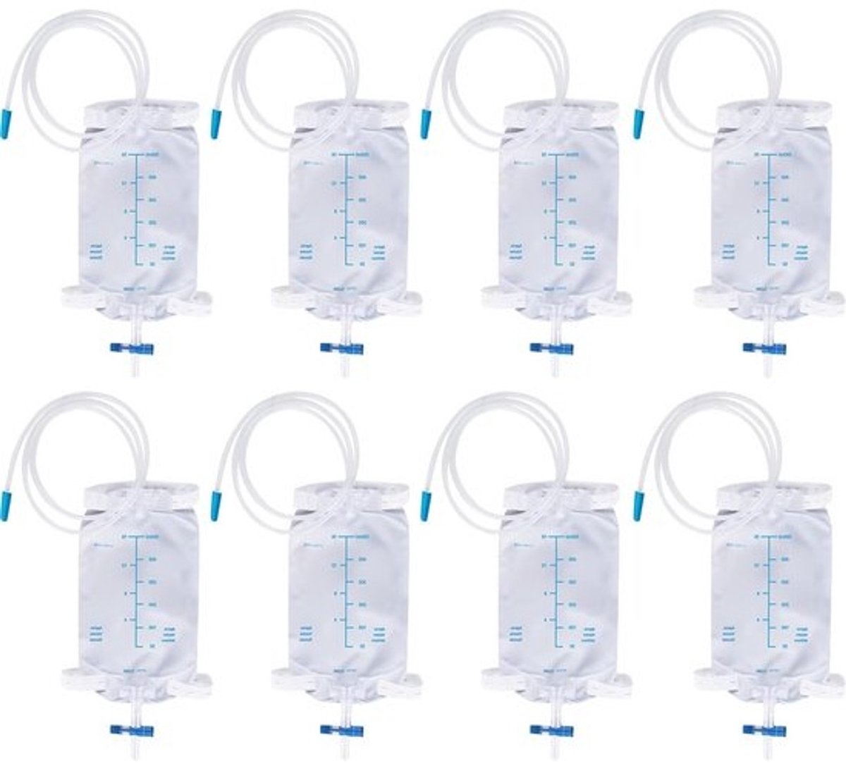 500ml Urine Leg Bag voor Urineverzameling met 2 Straps, Ventiel en T-Afvoer (8 Stuks)