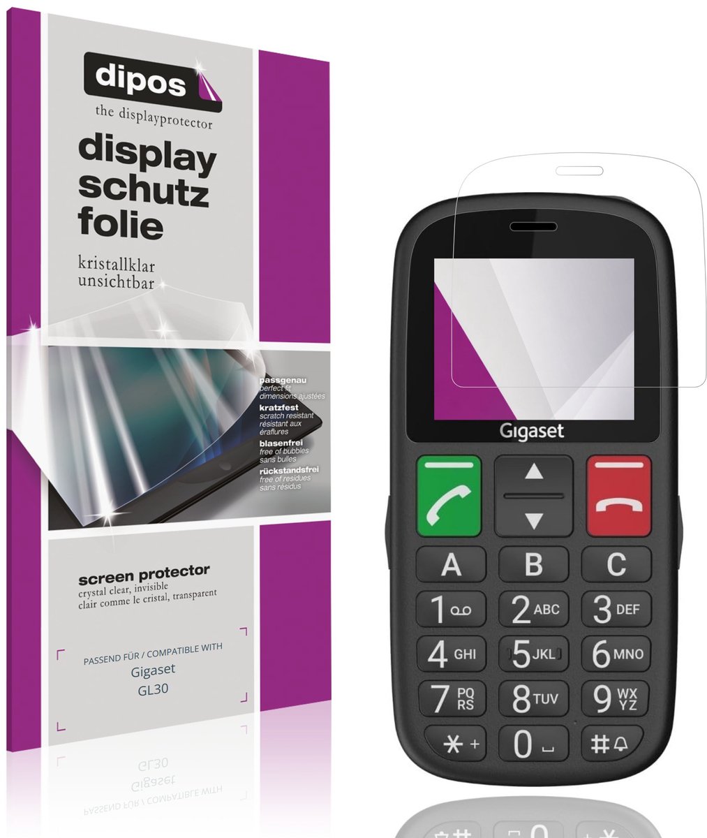 dipos – 4x Beschermfolie geschikt voor Gigaset GL30 | Krasbestendige & heldere Screenprotector Ultra-Thin
