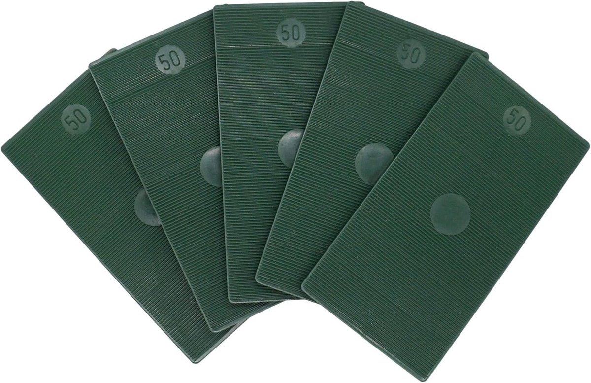 (30 stuks) Kunststof platte Shims 5 mm, beglazingsverpakkers 50 x 100 mm, frameafstandhouders, deur- en raamkozijnverpakkers