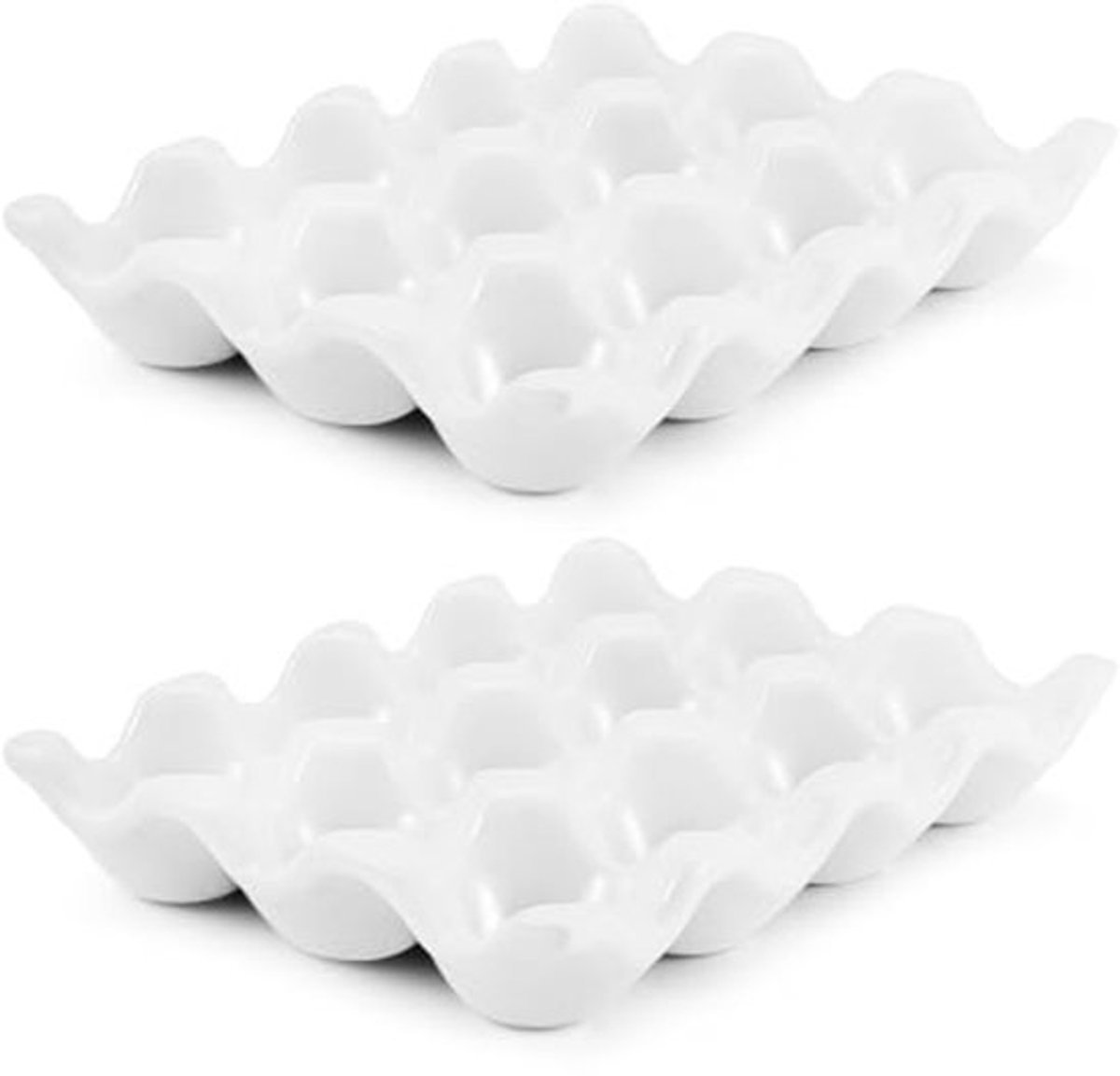 Ceramische Eierschaal met 12 Compartimenten - Decoratieve Opberghouder voor Eieren