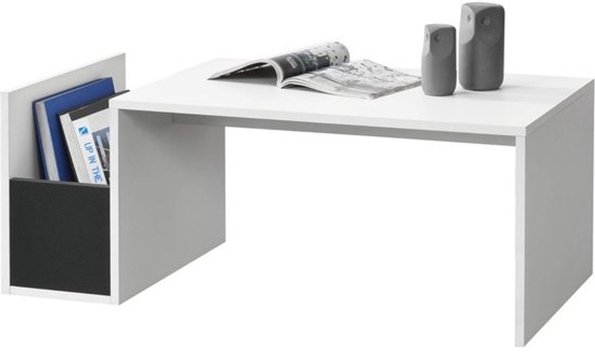 Salontafel met opbergvak 90x45x35 cm - Modern design in wit en zwart