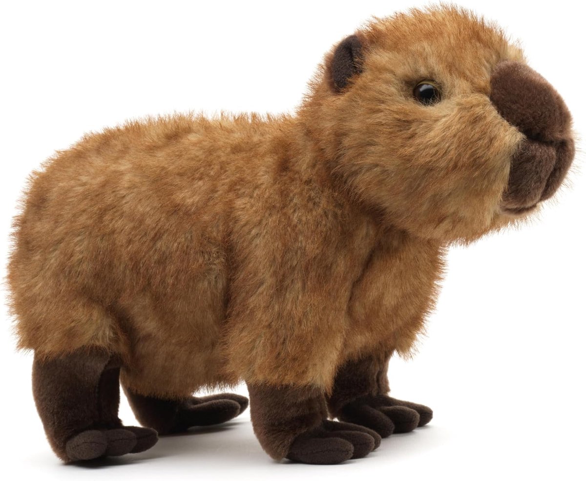 Capybara, staand, 27 cm (lengte), pluche cavia, watervarken, pluche dier, knuffeldier