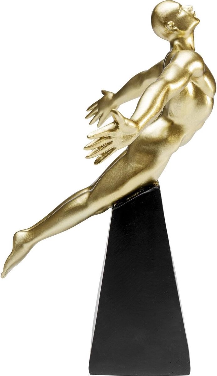 Design deco figuur jumper, goud, accessoire, handbeschilderd, elk stuk is uniek, woonkamer, decoratie voor planken of dressoirs, deco sculpur, 37x21 goud 30 cm (H/B/D)