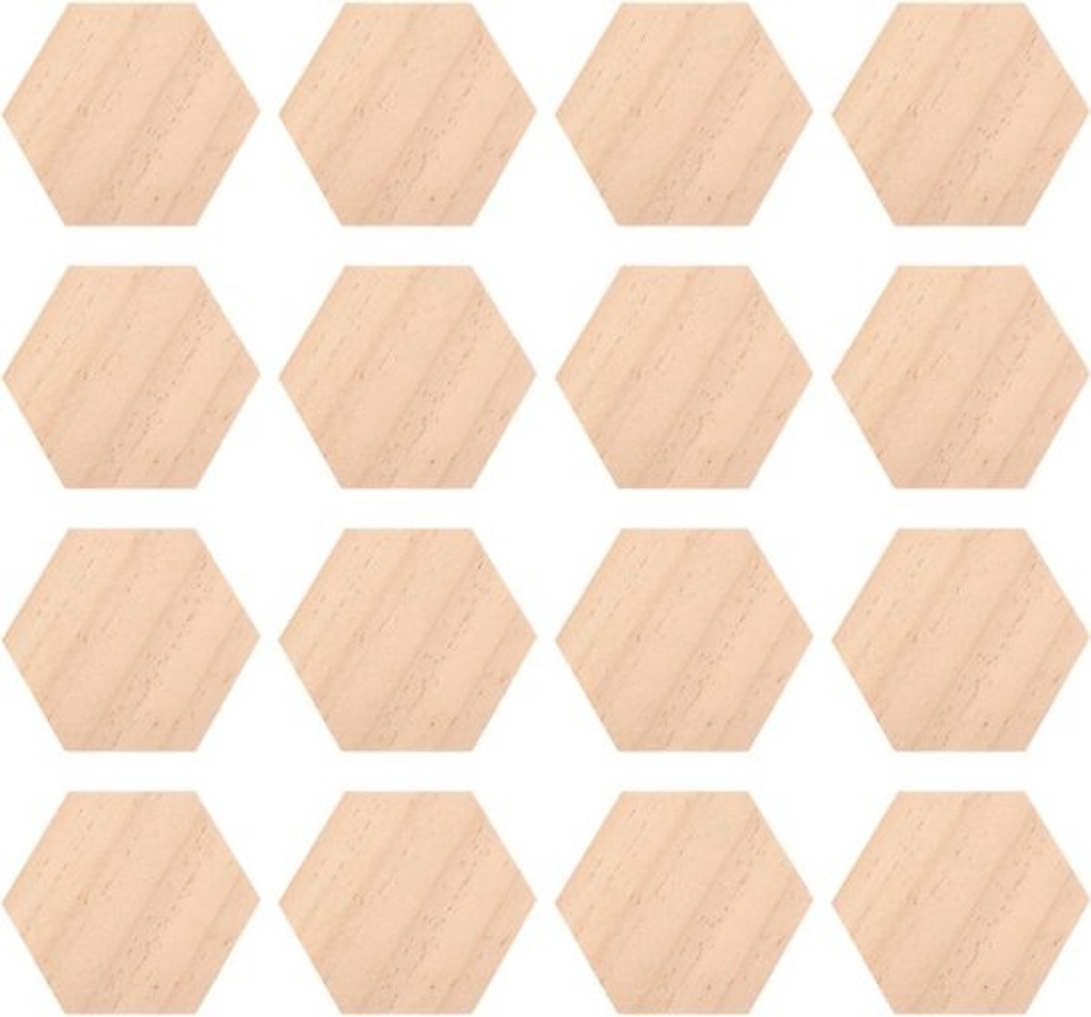 Onbewerkte Houten Halsvormen - 25 Stuks Hexagon Houten Schijven, Naamlabels met Gat voor Feesten, Bruiloften en Thuisdecoratie (9 cm)