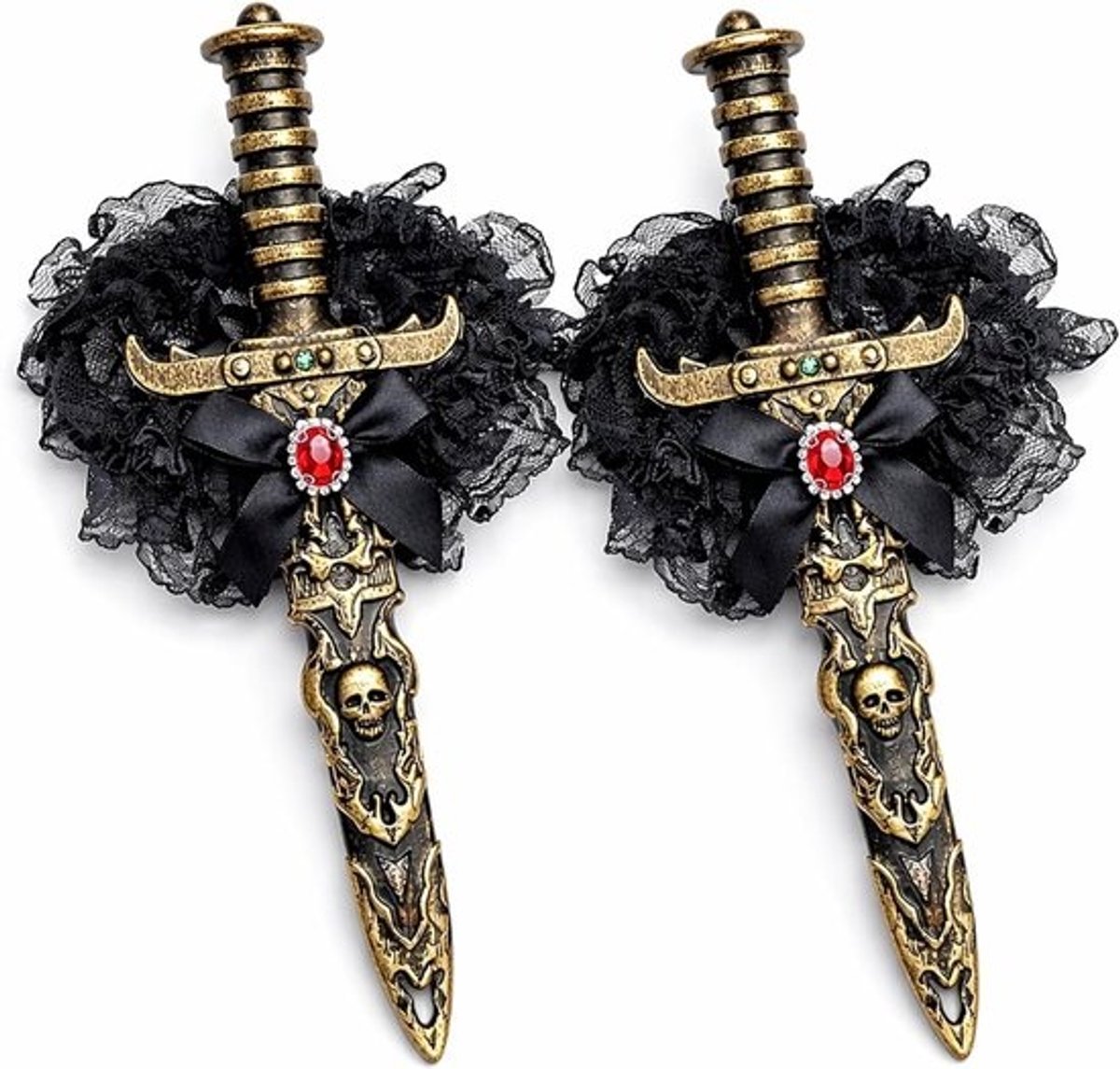Piratenkostuum voor vrouwen met garter - 2-delige set voor Halloween en cosplay, one size, zwart