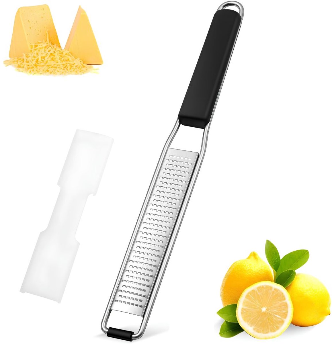 JCP® Kaasrasp - Multifunctionele rasp - Roterende kaasrasp - Zilver - 32cm × 7cm × 3cm