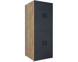 Roomart DORA-I Wasmachine Ombouwkast 70x186 cm - Antraciet Eiken