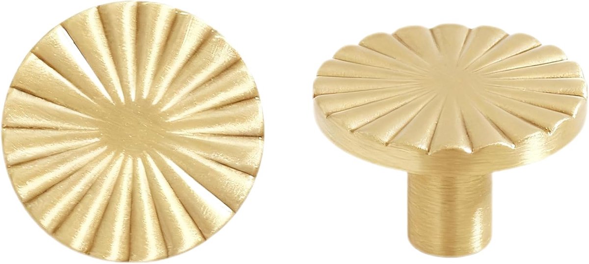 2 stuks meubelknoppen goud Ø 3,5 cm, kastgrepen met schroeven, handgrepen van metaal voor keuken, kledingkast, commode kisten