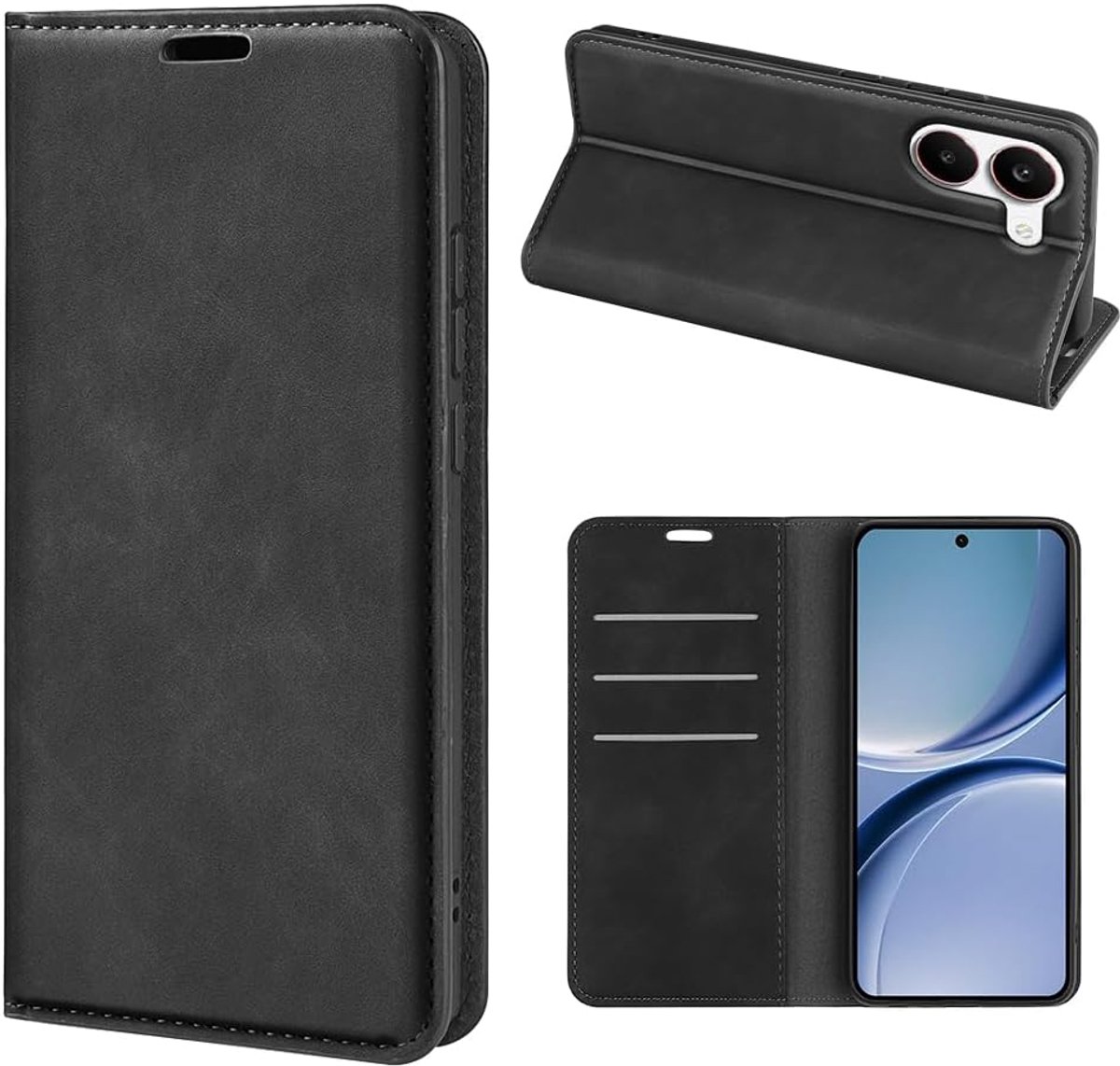 Hoesje met kaarthouder voor Xiaomi Poco X8 Pro, zwart