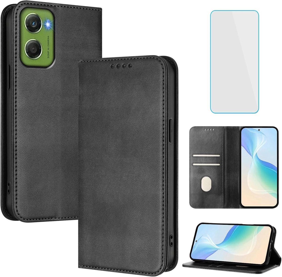 Hoesje voor Motorola Moto G06/G06 Power Hoes Zwart