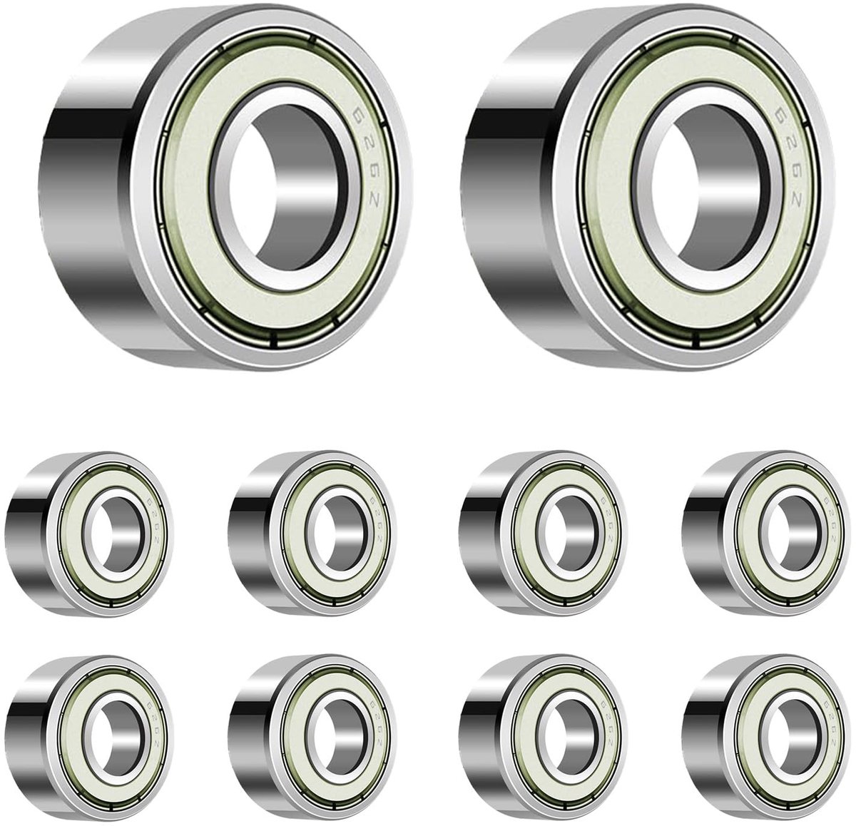 10 stuks kogellagers 626 ZZ, 6 x 19 x 6 mm - groefkogellagers met dubbele afdichting en presmering, miniatuur kogellagers voor elektromotoren, gereedschap, scooters