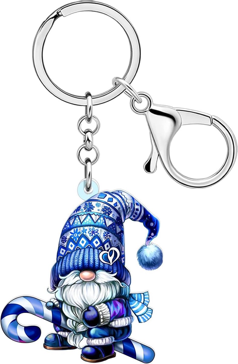 Blauwe Kabouter Sleutelhanger Kerst Kabouters Geschenken Voor Vrouwen, Kerst Sleutelhangers Xmas Kerstman Accessoires Winter Charms