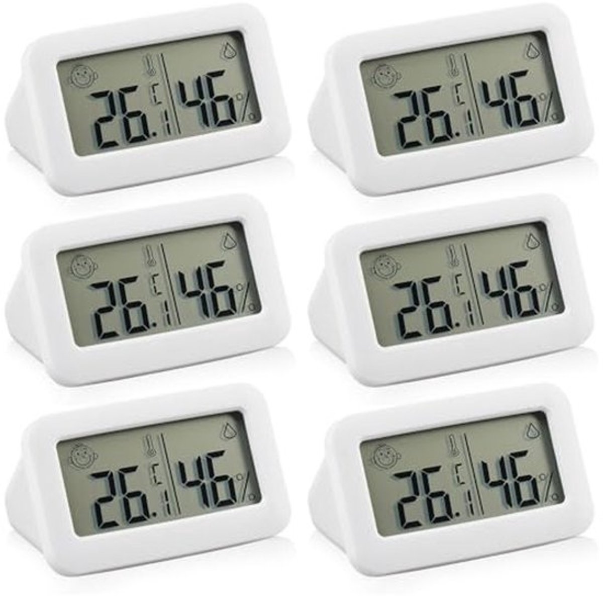 Digitale Thermometer en Hygrometer – Mini Vochtigheidsmeter voor Binnen met Smiley Indicator – Perfect voor Babykamer, Woonkamer, Kantoor en Keuken