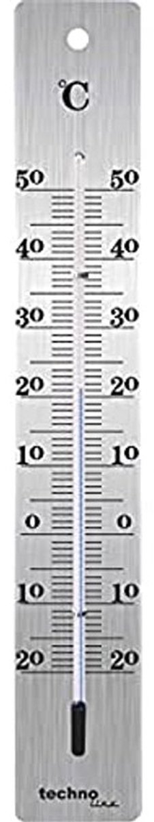Metalen thermometer - Binnen- en buitenthermometer met displayweergave, 28 cm