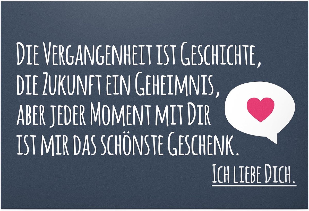 Liebe Dich kunststof bord (30 x 20 cm), liefdesbewijs - schattig geschenk vriend/vriendin, cadeau-idee jubileum je/hem, partner/partner