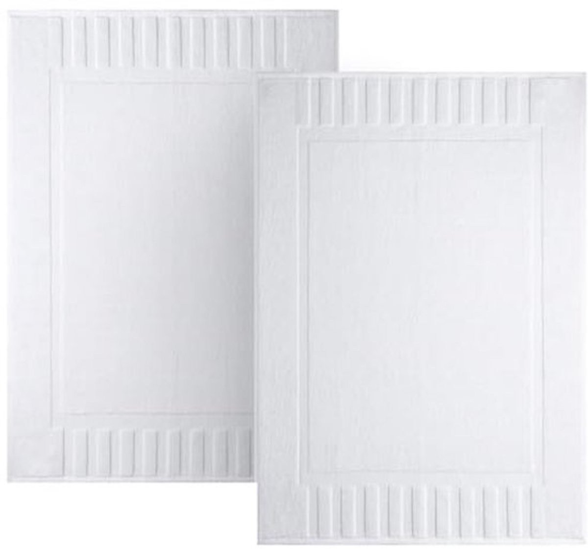 100% Ringgesponnen Katoenen Gestreepte Badmatten - 56 x 86 cm - Zeer Absorberend en Machinewasbaar - 2 Stuks