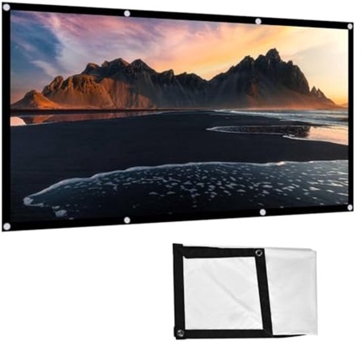 Draagbaar Opvouwbaar Projectiescherm 60-120 Inch voor Thuis en Buiten - 16:9 Aspect Ratio