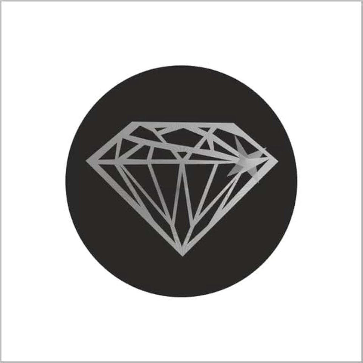 - "DIAMAND ZILVER" - Etiketten - 35mm - Zwart/Zilver - Sluitzegel - Sluitsticker - Premium Kwaliteit