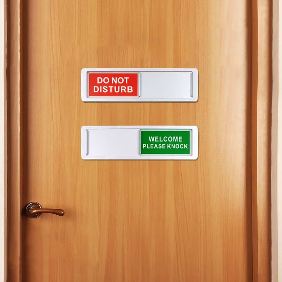 Welkom deurbord, Klop Alstublieft bord, 18x5cm Niet Storen bord voor kantoor thuis conferentie, schuifdeur indicatorbord