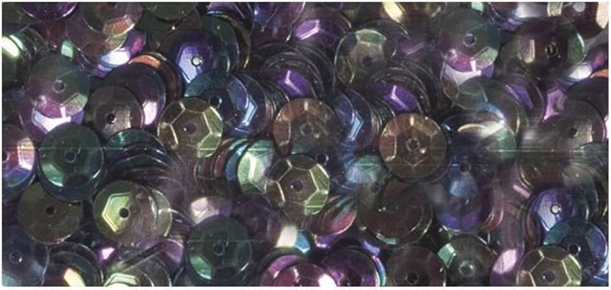 Pailletten, gebogen, 6 mm ø SB-Box 4000 stuks, iriserend