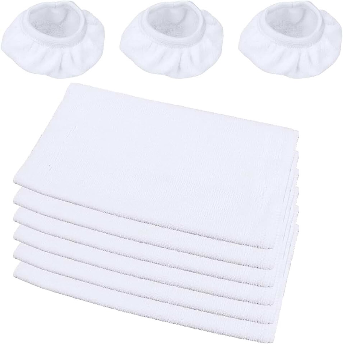 Set van 6 microvezel dweilhoezen en 3 stuks strijkdoeken als vervanging, compatibel met stoomreiniger STC-EU168, wasbaar en herbruikbaar