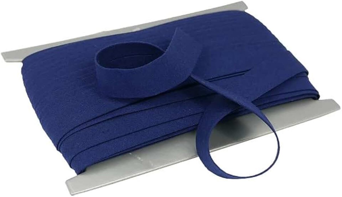 Biaisband/versterkingsband naadband 100% katoen biaisbanden 18mm gevouwen (donkerblauw (15))