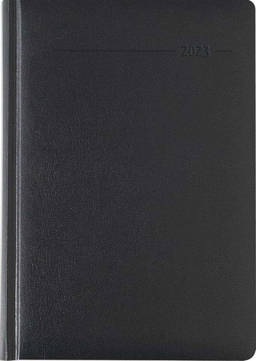 Wochenplaner Balacron schwarz 2023 - Büro-Kalender A5 - Cheftimer - black - 1 Woche 2 Seiten - 128 Seiten - Balacron-Einband - Alpha Edition