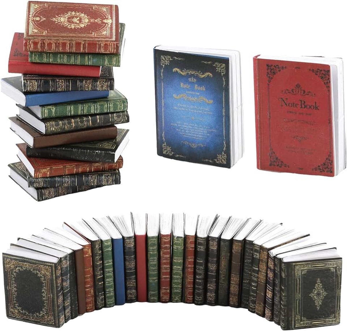 48st 1:12 Schaal Miniaturen Poppenhuis Boeken, Diverse Tijdloze Miniaturen Boeken Poppenhuis Decoratie Accessoires Mini Miniaturen Boeken voor Kerst Pretend Play