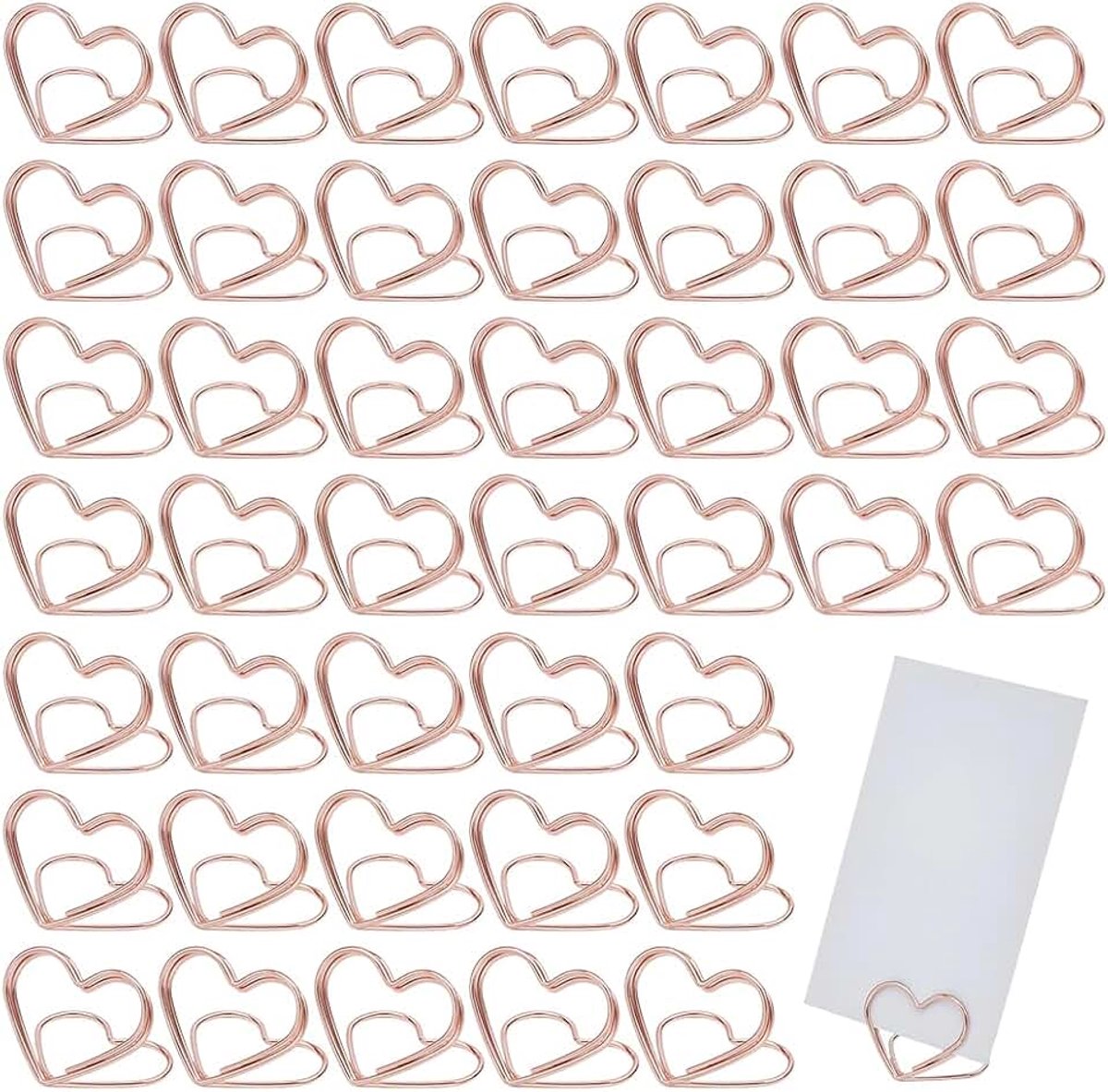 32 Stuks Plaats Kaarthouder Hartvormige Tafel Nummer Houders Kleine Metalen Rosegold Nummer Plaats Visitekaartjes Foto Foto Stands Note Menu Clips voor Bruiloft Valentijnsdag Feest