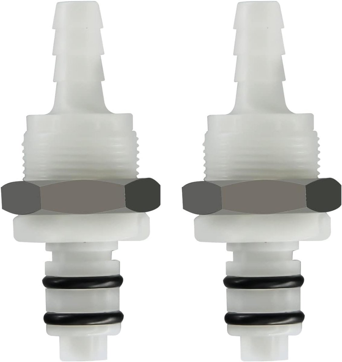 2 STKS 1/4 "Plastic Buis In-line Slang Quick Connectors met Shut-Off Valve, Panel Mounting, Mannelijke Quick Connect Prikkeldraad Fittings
