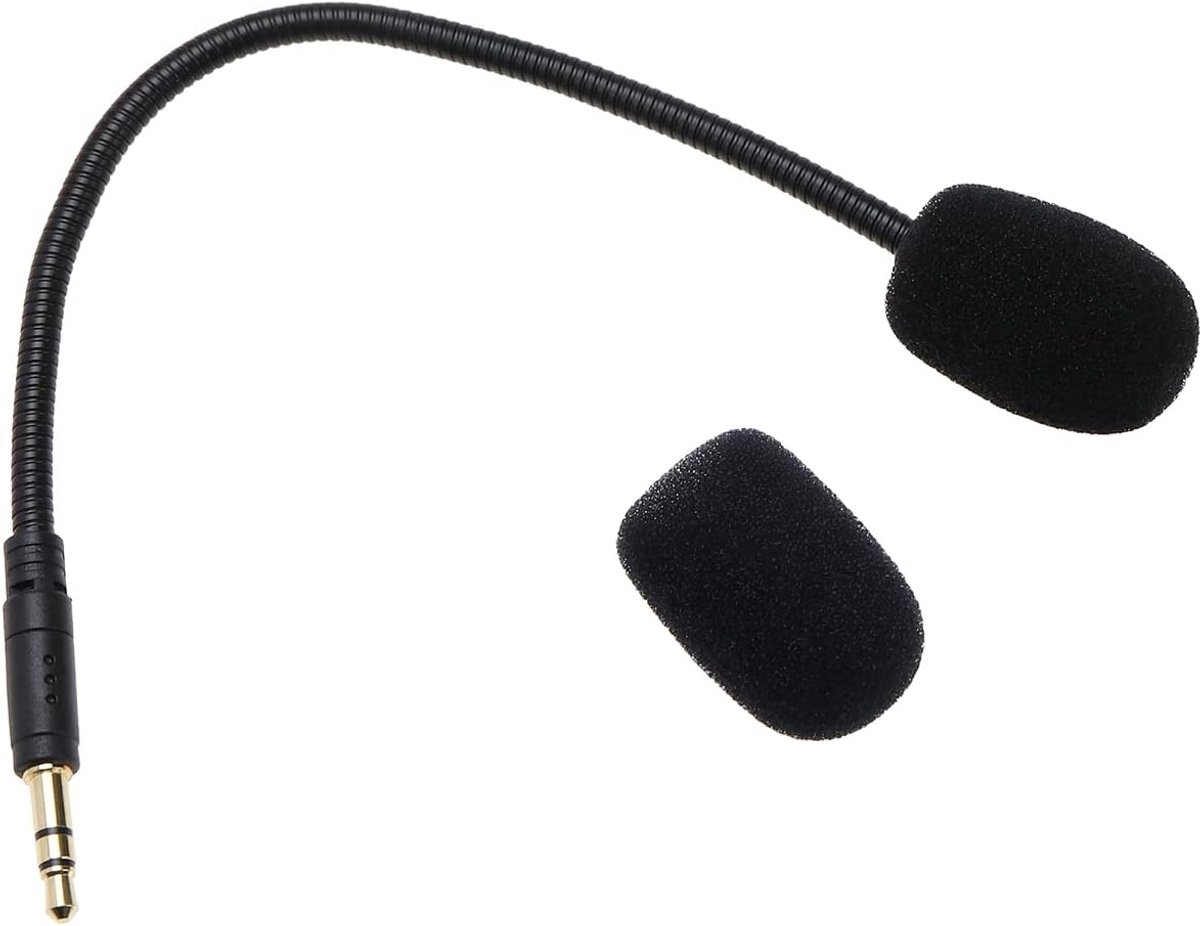 3,5 mm vervangende microfoon 19 cm verminderen ruis afneembaar compatibel met SteelSeries Arctis 1 bedrade draadloze gamingheadset zwart met schuimhoes