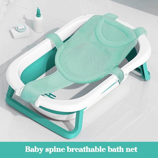 Babybadje Net Babybadje Inzetzitje Babykuipjes - Pasgeboren Douche Mesh Verstelbaar Comfortabel Peuter Badaccessoires Antislipzitje Mesh Zak Badplank Lichtgroen 1 Stuk van LCJDDI — afbeelding 3