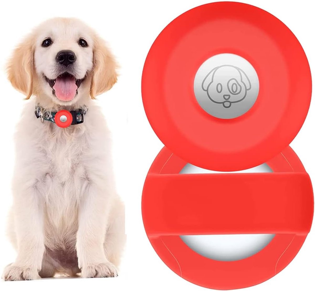 Compatibel met Airtag Pet halsband, siliconen beschermhoes voor Airtags, anti-Lost Locator beschermhoes voor Airtag hondenhalsband
