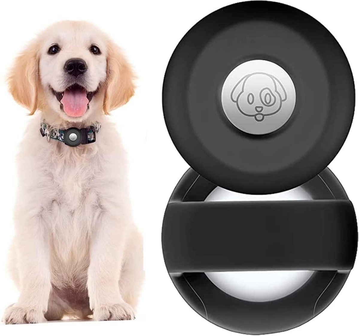 Compatibel met Airtag Pet halsband, siliconen beschermhoes voor Airtags, anti-Lost Locator beschermhoes voor Airtag hondenhalsband