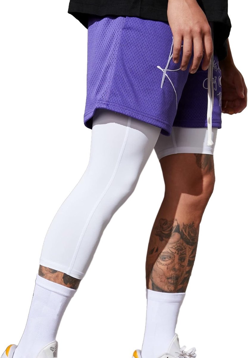 Broek Heren 3/4 Running Pants Long Tight Heren Single Leg 3/4 Sport Leggings voor Sport Training Ademend Strak Functioneel