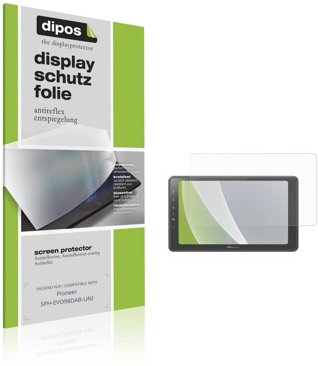 dipos – 2x Matte Beschermfolie geschikt voor Pioneer SPH-EVO98DAB-UNI | Krasbestendige & antireflecterende Screenprotector Ultra-Thin
