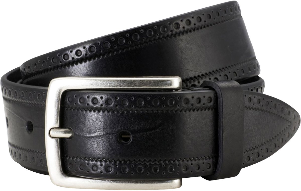 LINDENMANN leren heren riem - zwart