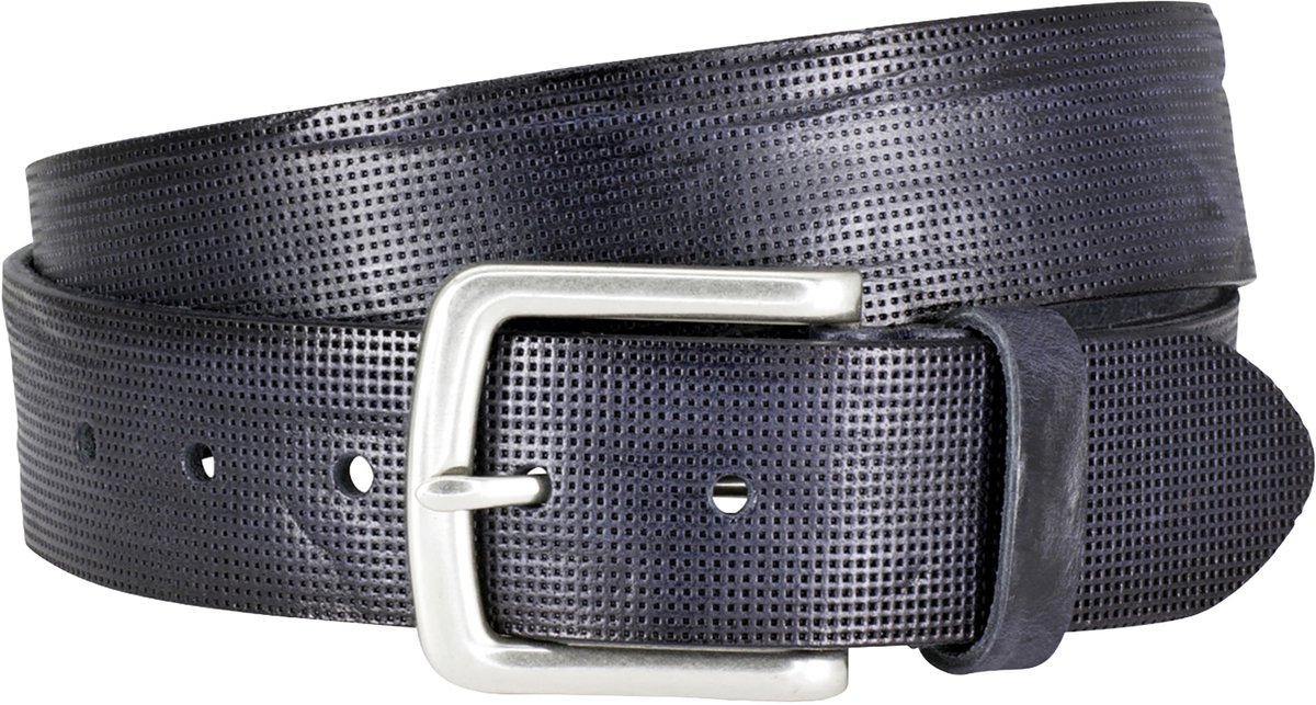 LINDENMANN leren heren riem - marine