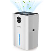LOEFME Luchtontvochtiger - 550ml per dag - 1,8L - 35dB - LED - Timer - Wit