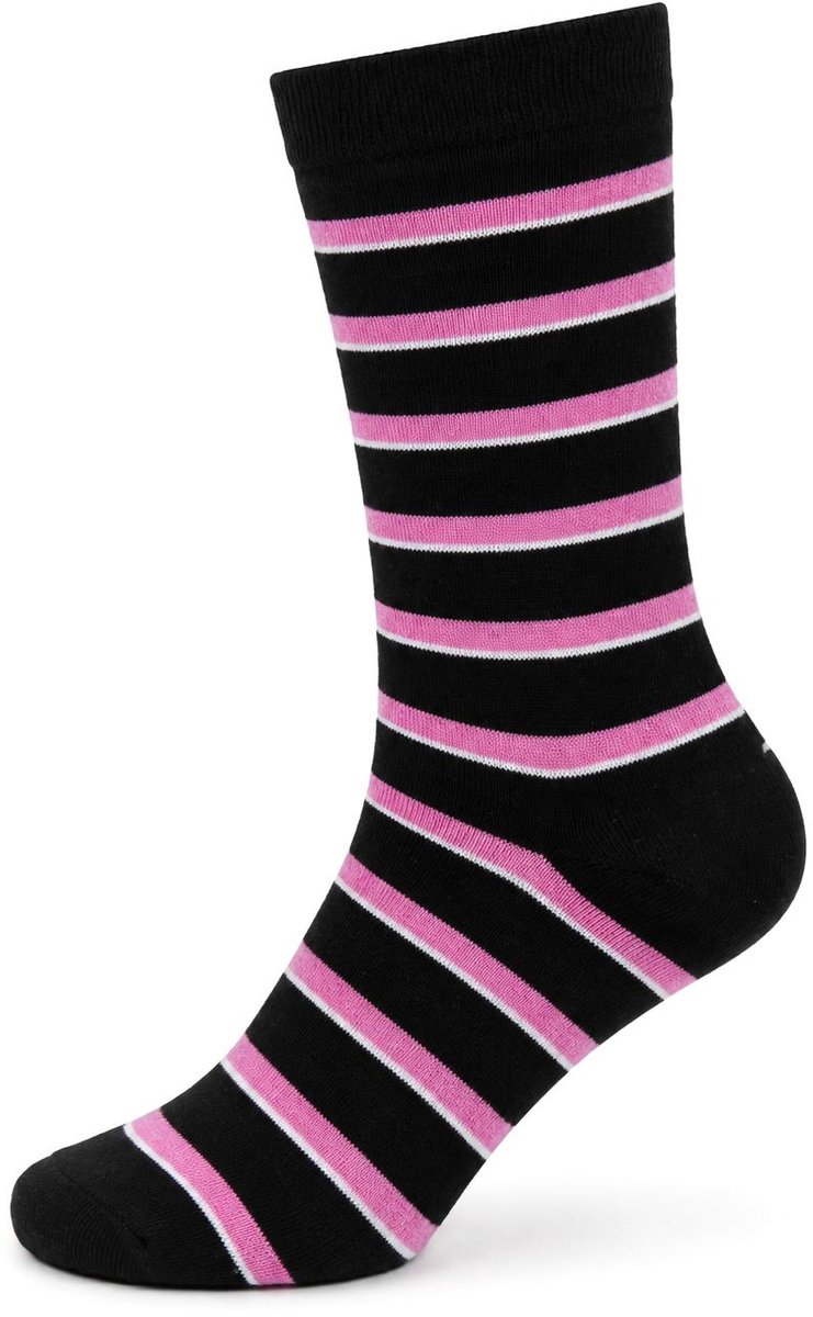 Steppin' Out Sokken Streep Navy Roze - Maat - Heren - Halfhoge sokken