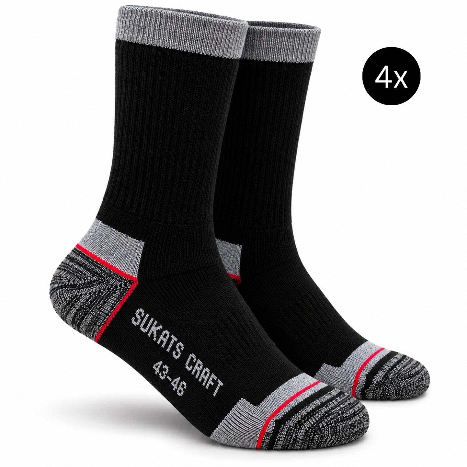 Sukats® Craft Werksokken Heren - 4 Paar - Maat 43-46 - Badstofzool