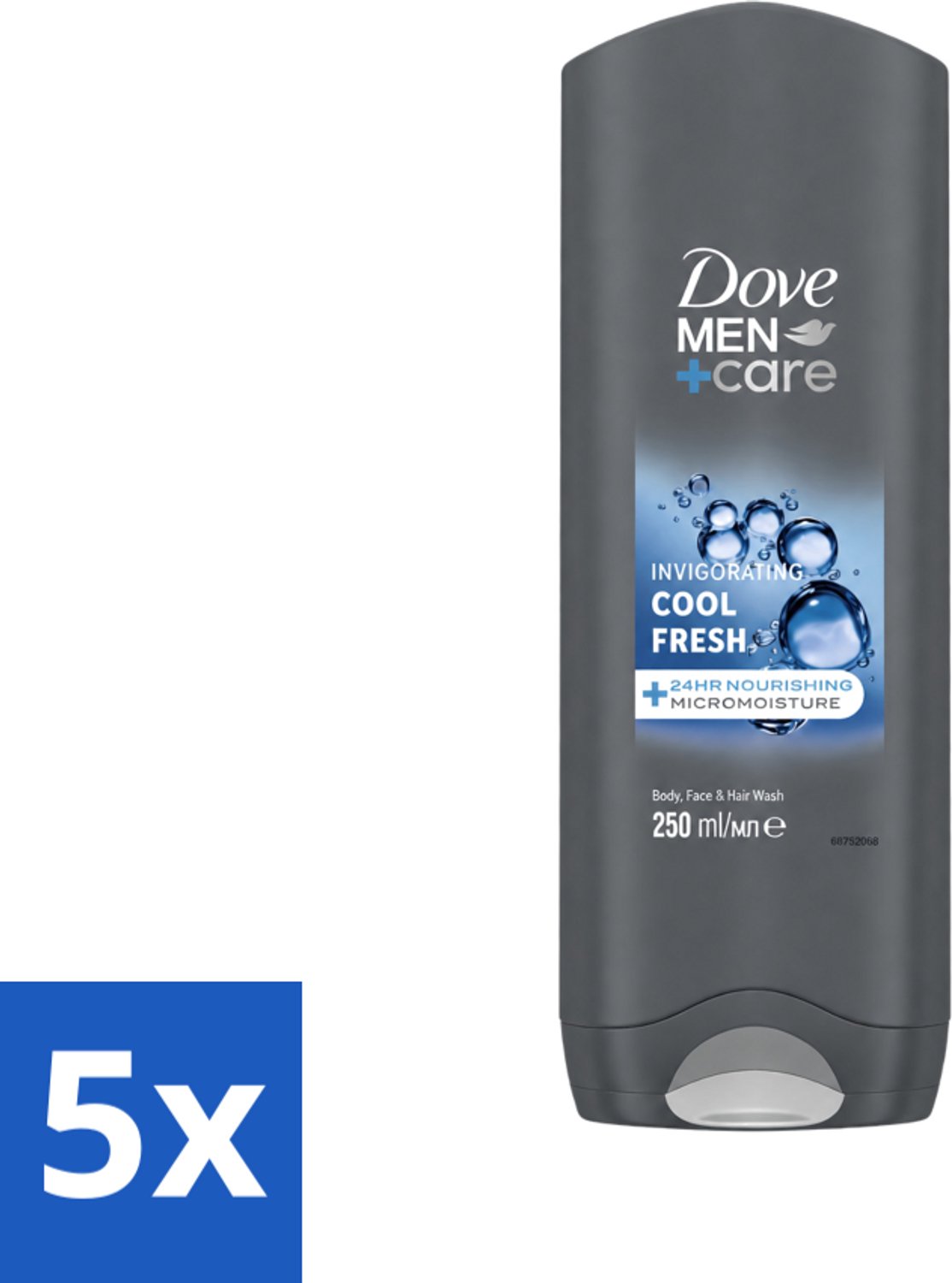 5 x Dove Men+Care Douchegel - Cool Fresh - 250 ml - Voordeelverpakking - 5 stuks