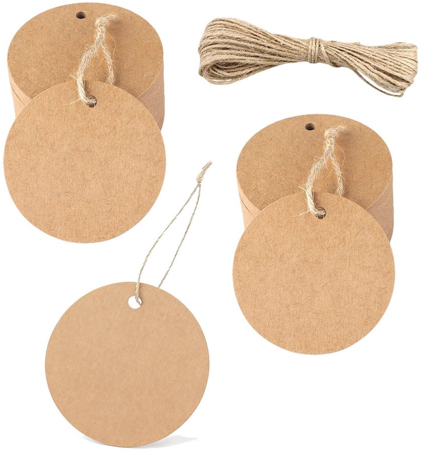 Set van 200 Kraft Papieren Gift Tags met Jute Touw