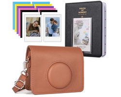 Mini Evo Camera Case met Album Bundel voor Instax Mini Evo - Bruin/Zwart