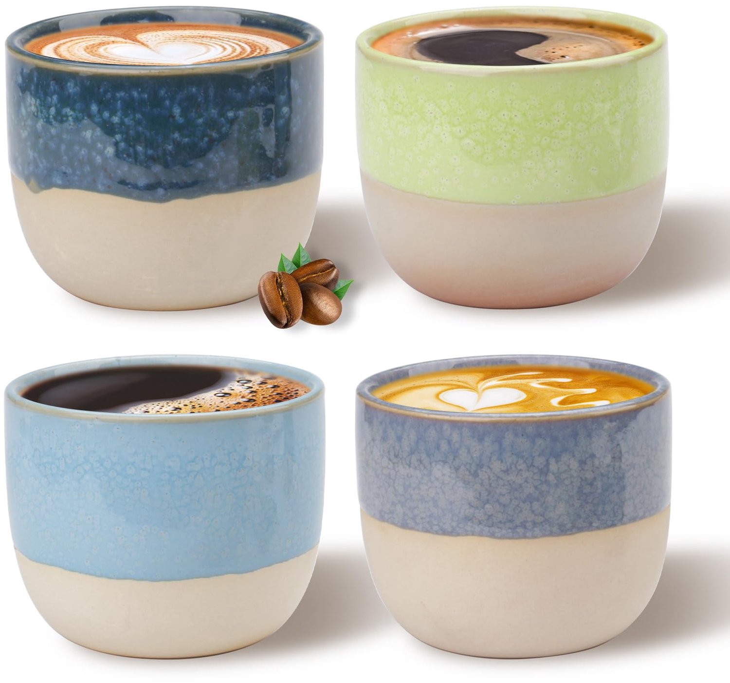 Set van 4 Porseleinen Espresso Kopjes